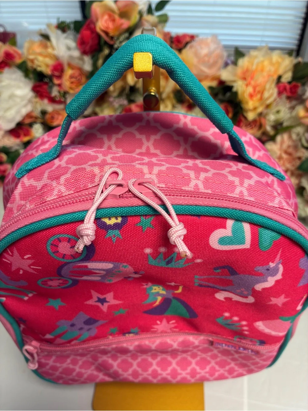 Stephen Joseph Princess Insulated Lunch Box Pink Teal Kids Zip Lunch Bag Pocket
